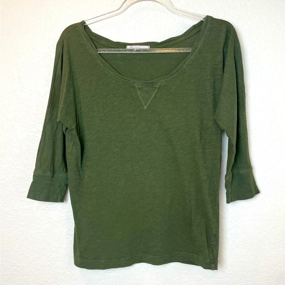 GAP Olive Green 3/4 Sleeve Scoopneck Top Size XS